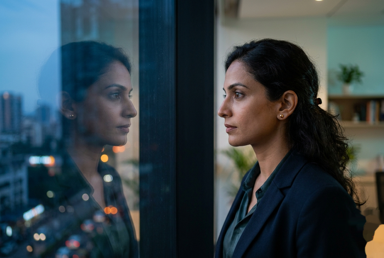 Leader in quiet reflection — self-awareness and leadership